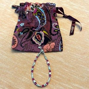 Brighton Silvertone Berry-Colored Bracelet